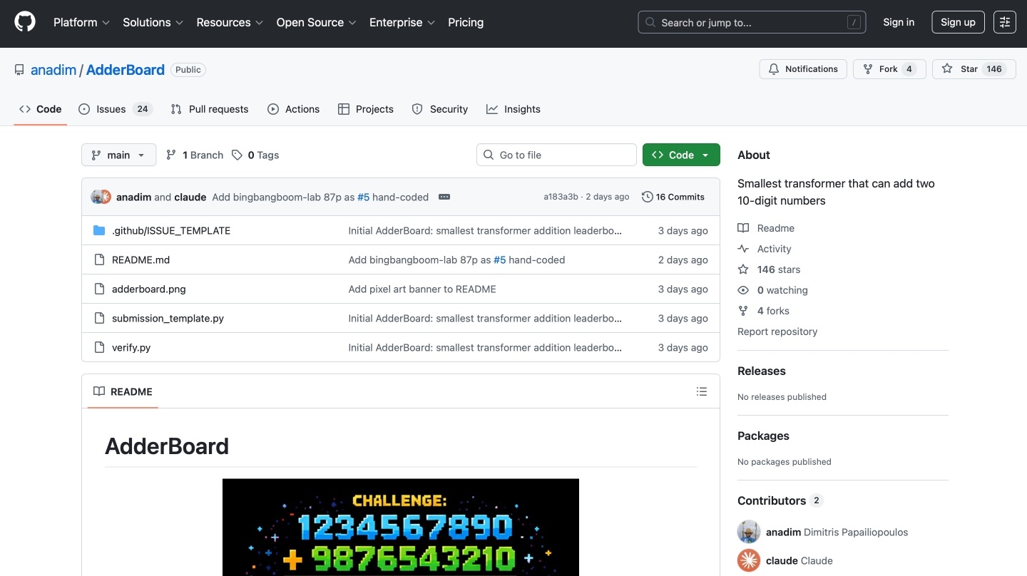 ИИ-сообщество представило крошечный трансформер для складывания 10-значных чисел
