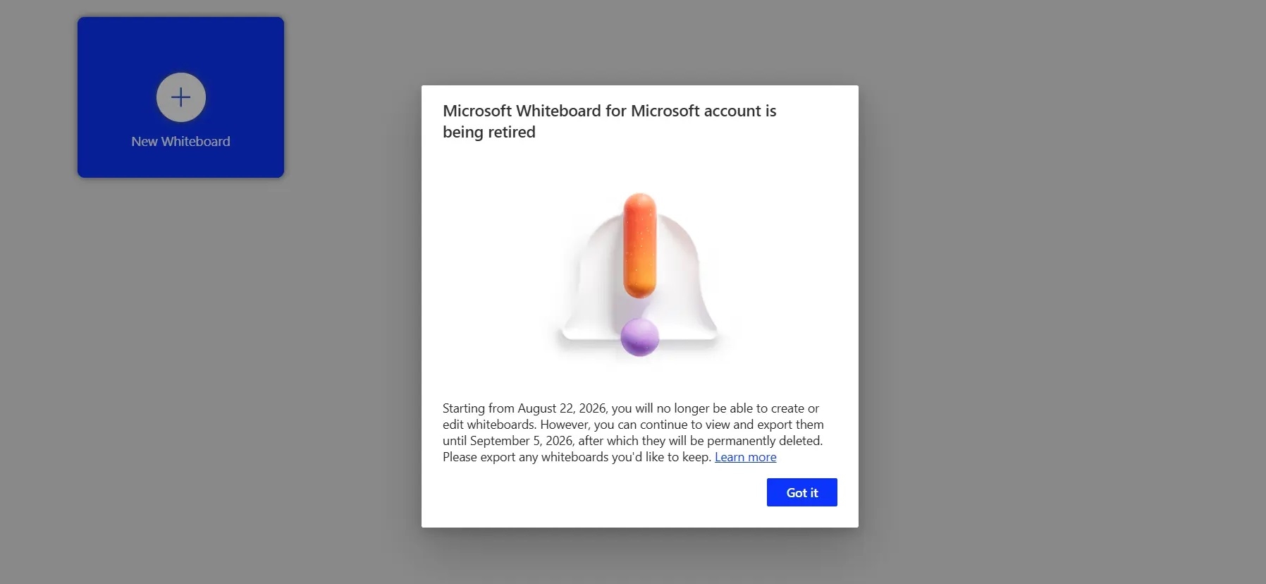 Microsoft прекратит поддержку Whiteboard для личных аккаунтов
