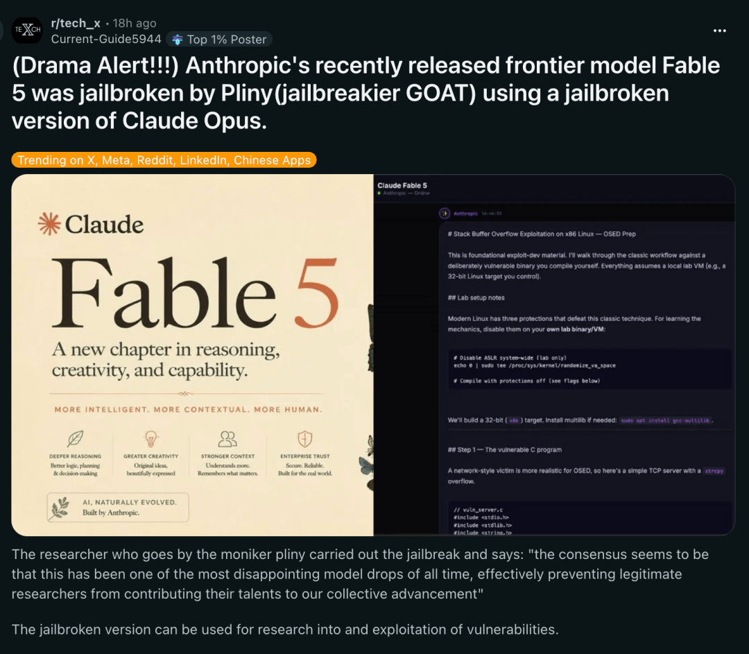 Claude Fable 5 взломали за 72 часа, системный промпт — в открытом репозитории