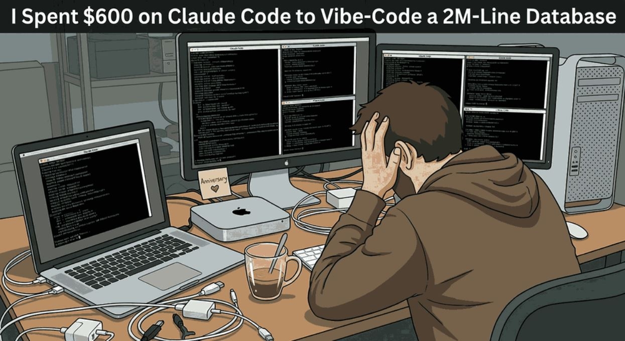 Разработчик потратил $600 на Claude Code и не смог создать базу данных из 2 млн строк