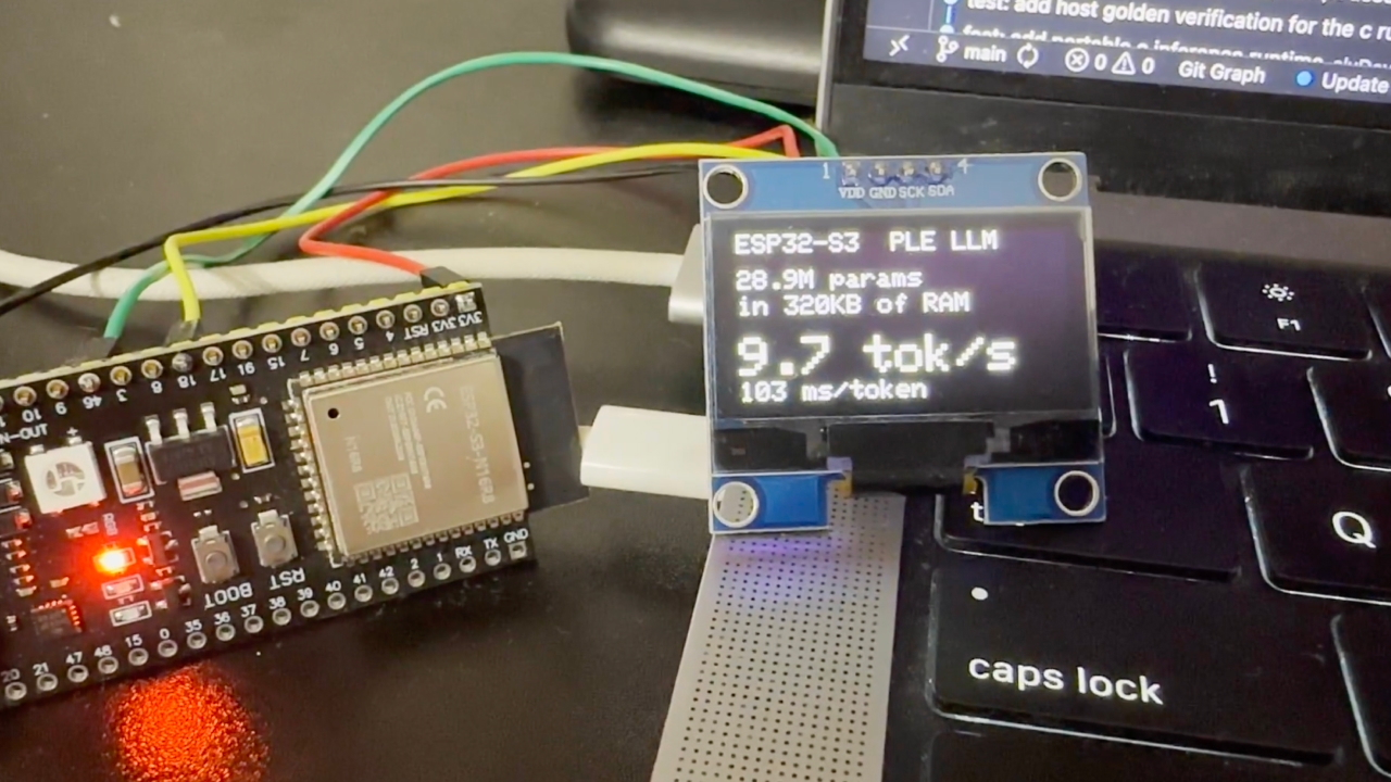 Языковую схема на 28,9 млн параметров запустили на микроконтроллере ESP32-S3