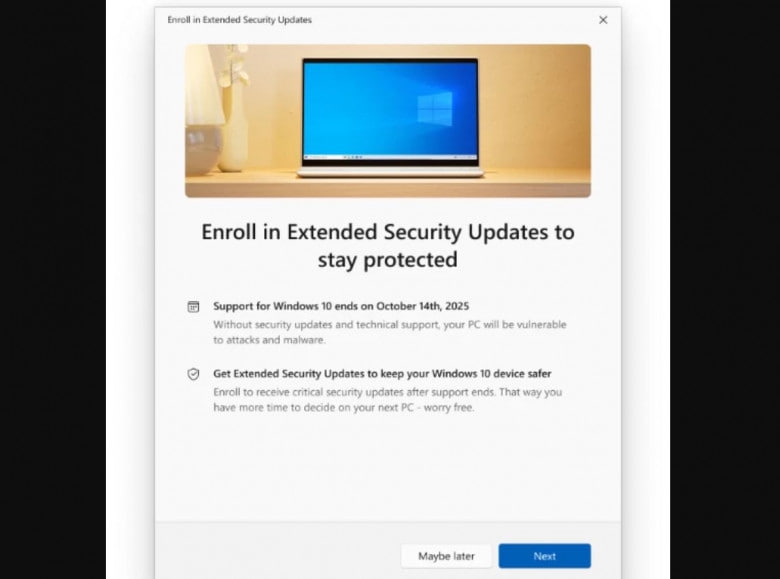 Microsoft продлила поддержку Windows 10 до октября 2027 года