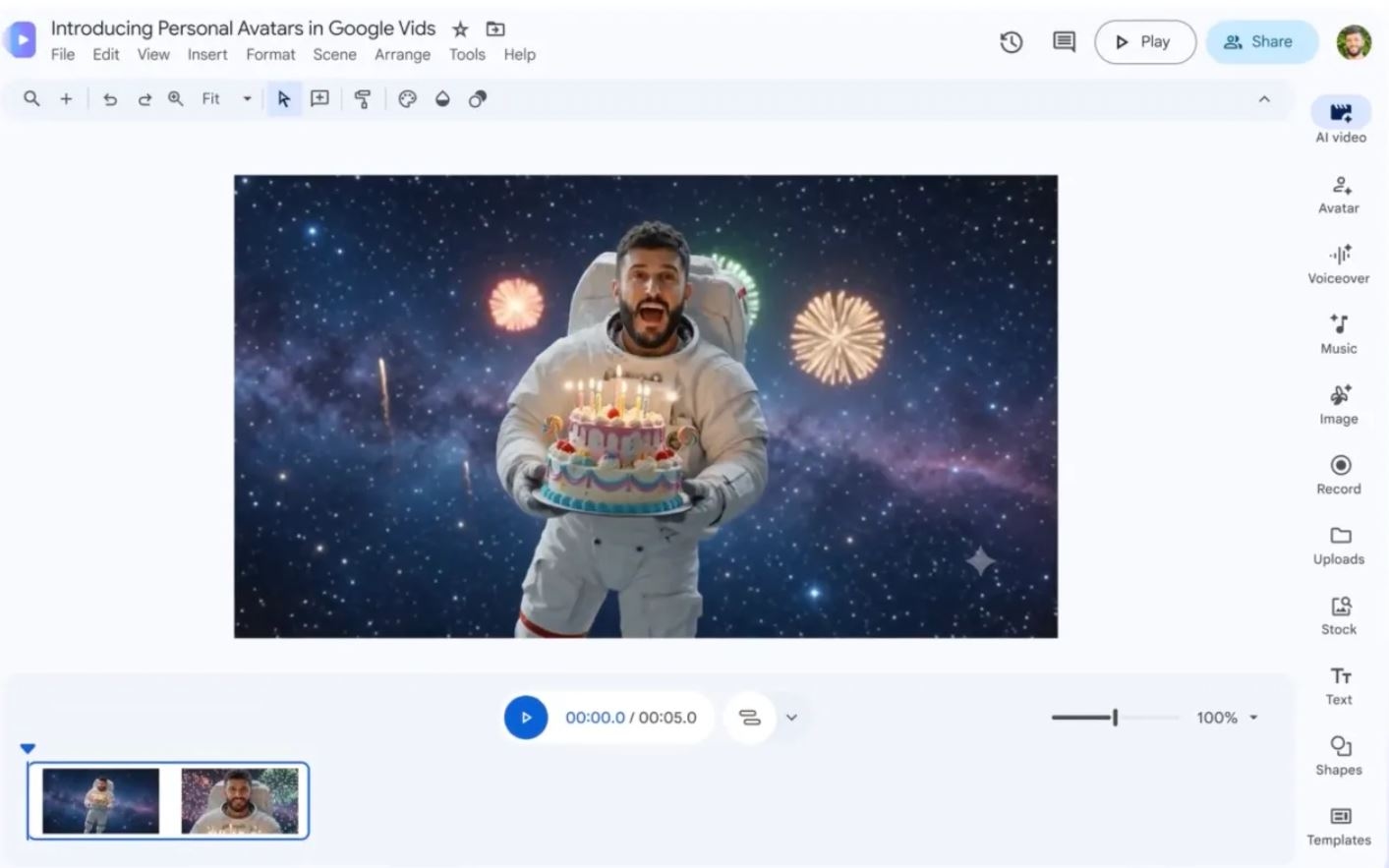 Google Vids позволит сниматься в собственных видеороликах с использованием ИИ
