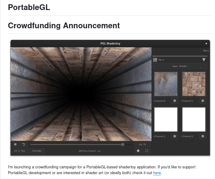 Представлен публике публичный инициатива PortableGL — реализация OpenGL 3 на языке C