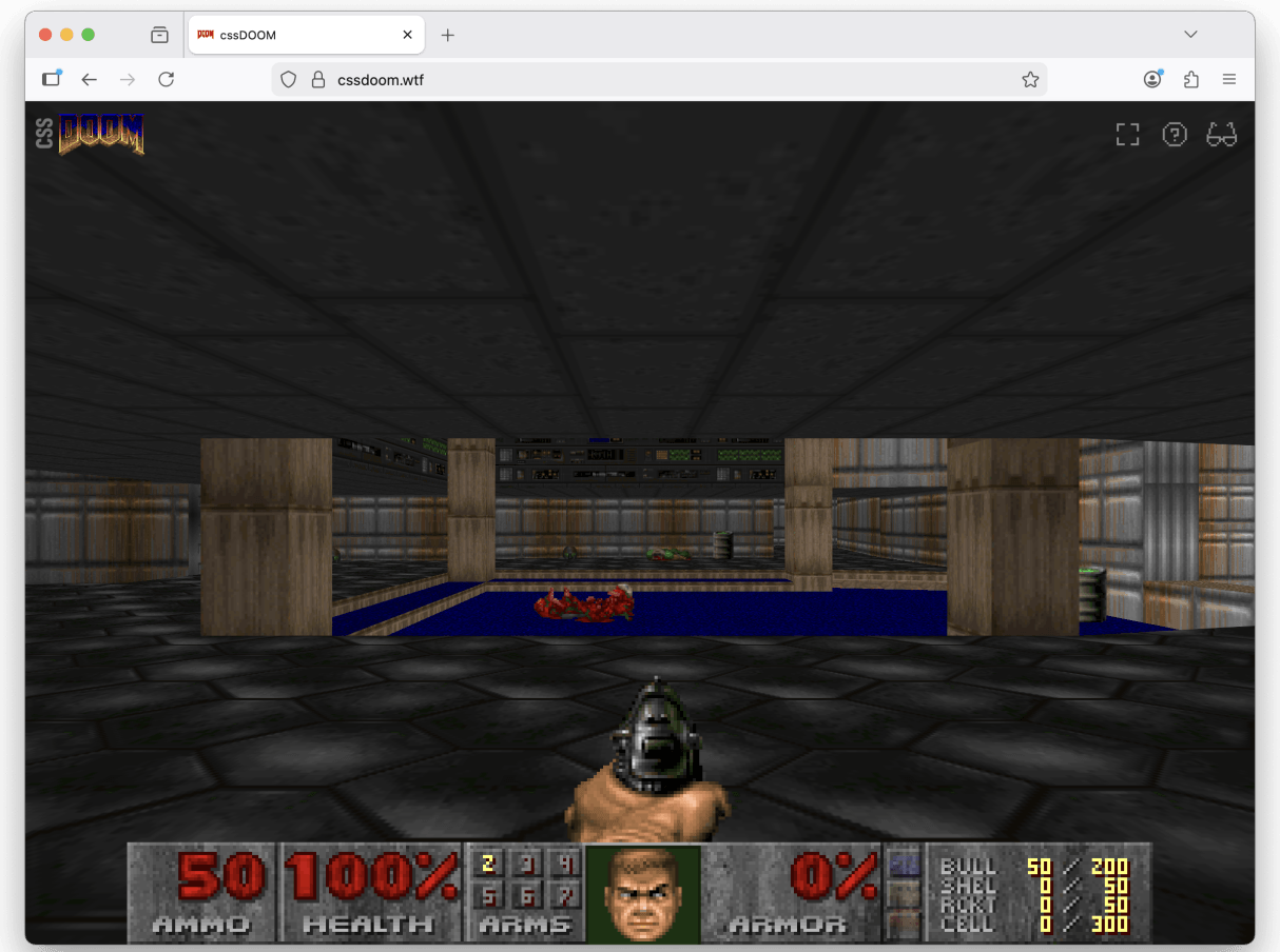 Представлен публике публичный инициатива cssDoom — релиз Doom, использующая для отрисовки только CSS