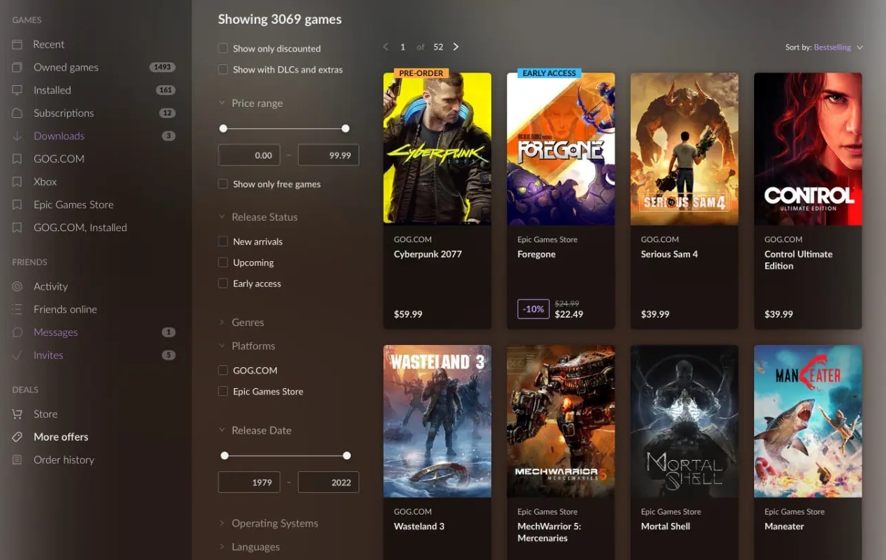 GOG приступила к разработке лаунчера Galaxy для Linux