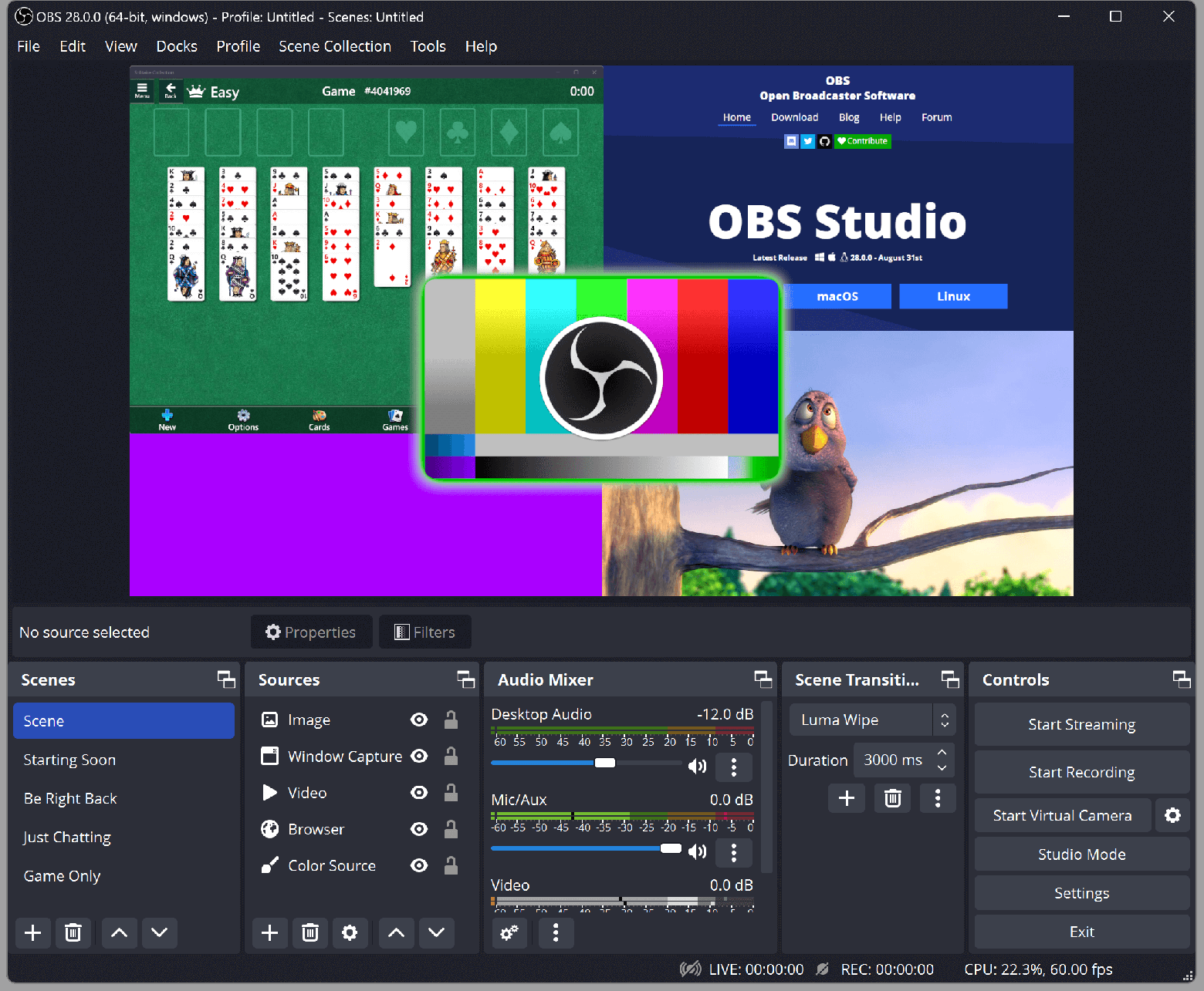 Версия обновления системы потокового видеовещания OBS Studio 32.2