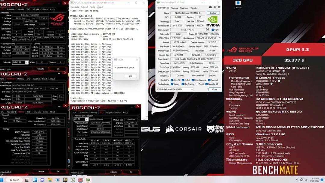 Видеокарту GeForce RTX 5090D на чипе Blackwell впервые разогнали до 4002 МГц по ядру