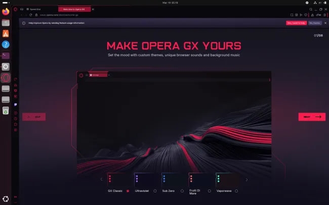 Вышел браузер Opera GX для Linux