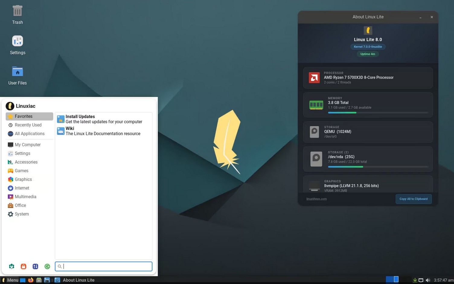 Вышел дистрибутив Linux Lite 8.0 (Hematite), основанный на ядре Linux 70, Ubuntu 26.04 LTS и среде рабочего стола Xfce