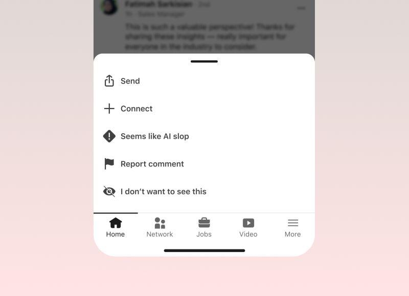 В LinkedIn появилась клавиша для жалоб на нейрослоп