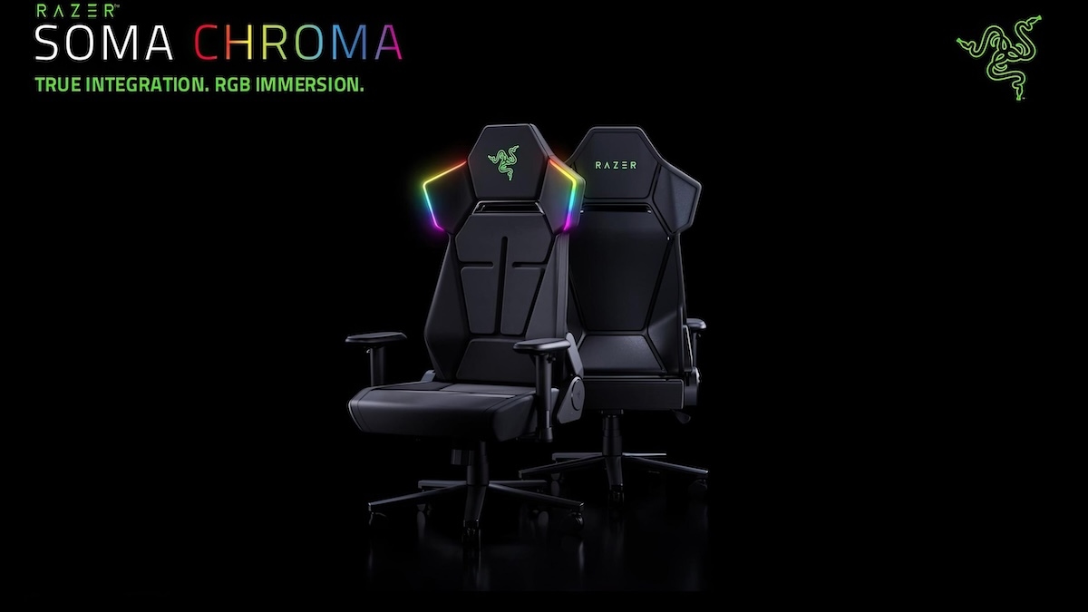 Razer выпустила кресло Soma Chroma с реагирующей на геймплей подсветкой