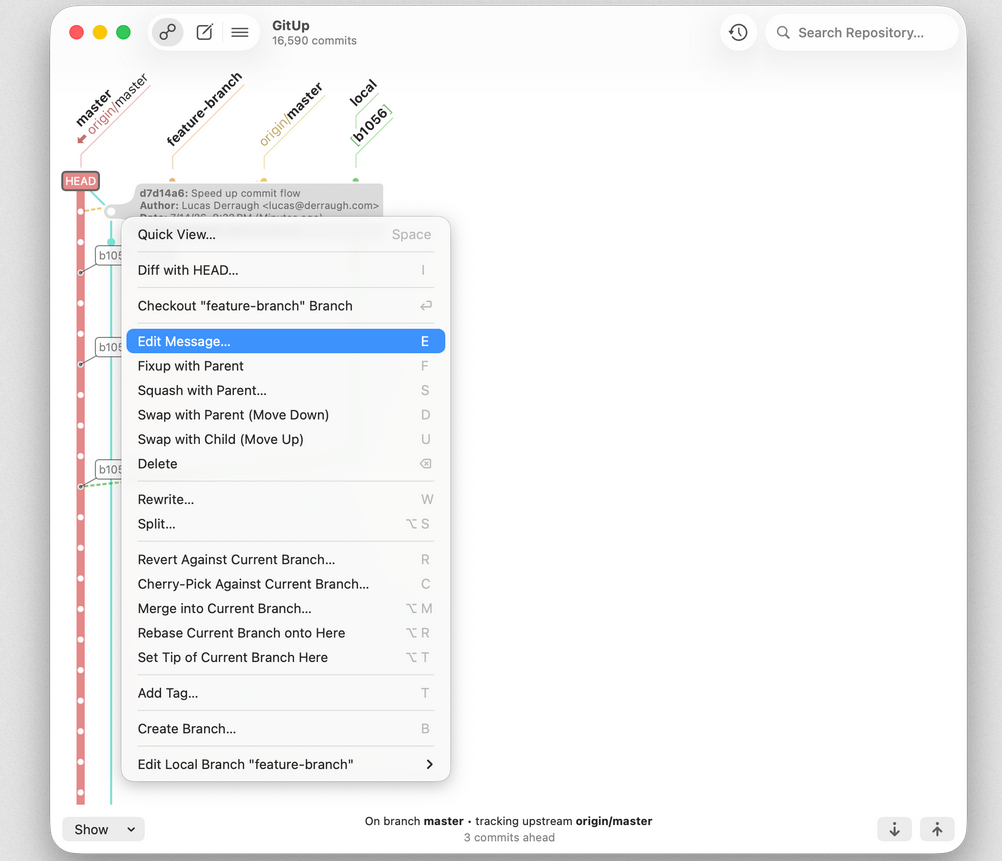 Вышел GitUp 1.5.0 — публичный инициатива интерфейса для Git для Mac