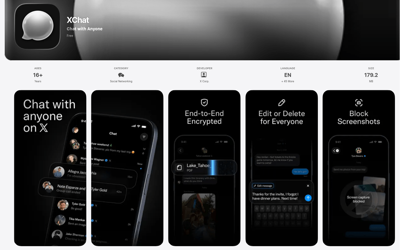 Организация X выпустила мессенджер XChat, пока доступна мобильная релиз клиента для iOS