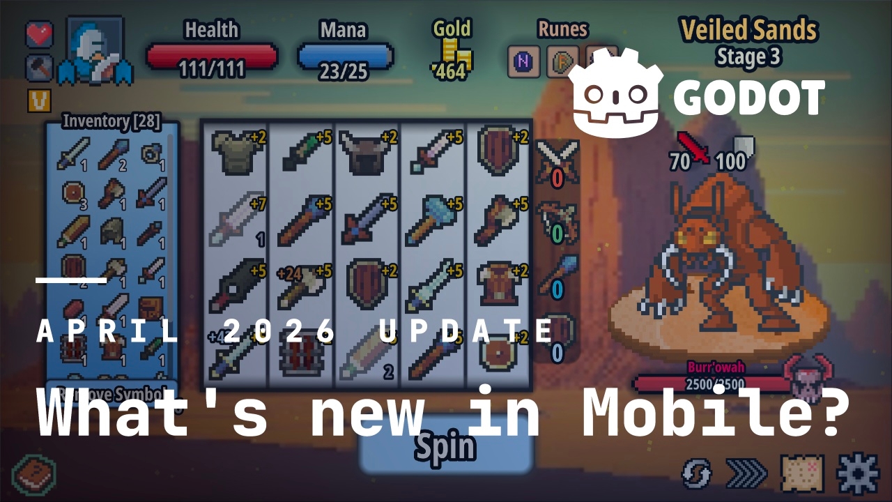 Апдейт Godot для смартфонов: сопровождение плагинов экосистем Android и iOS и улучшенный рендеринг на мобильных GPU