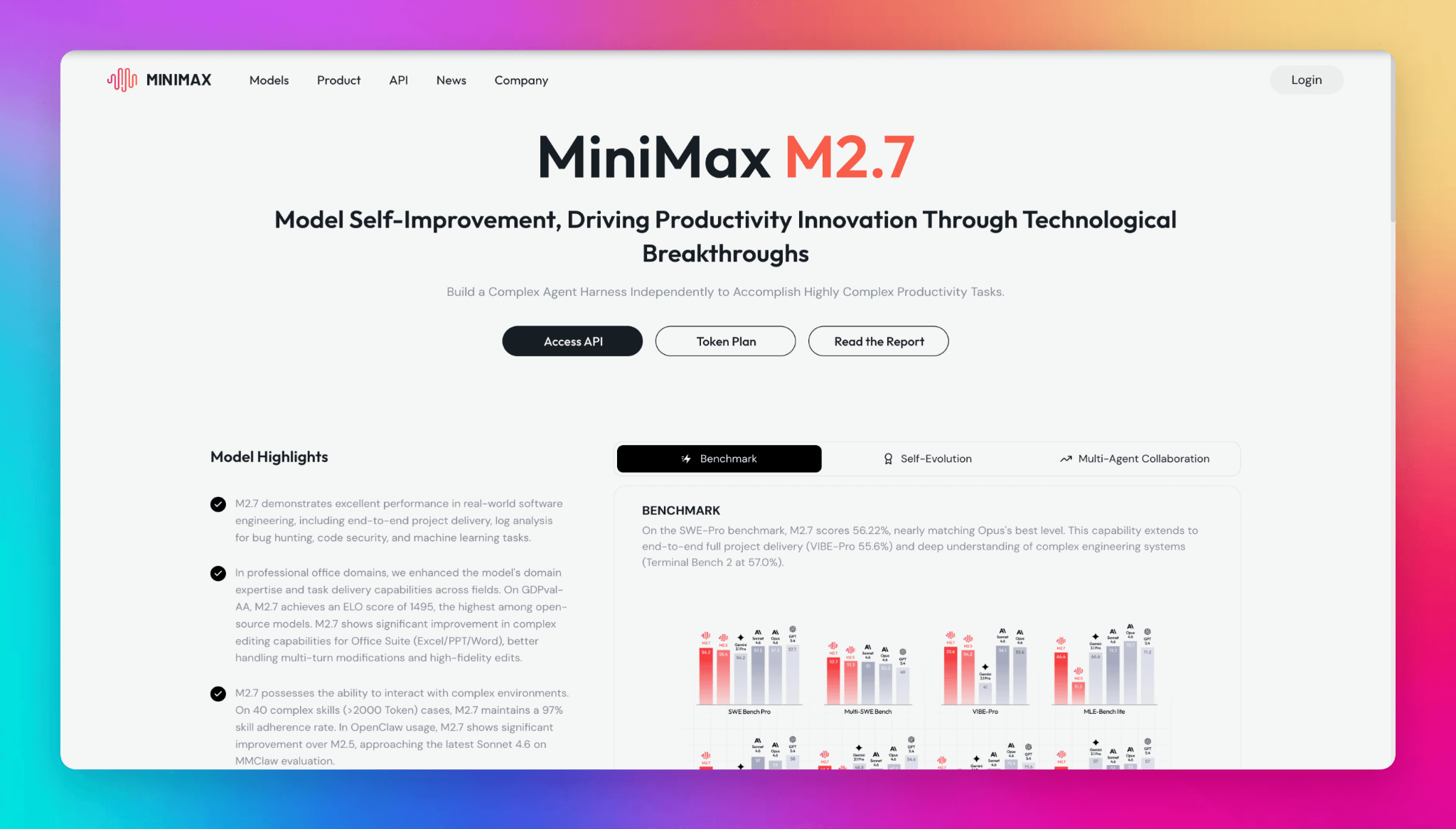 MiniMax M2.7 — самоэволюционирующая схема с упором на coding, Office-задачи и агентные сценарии