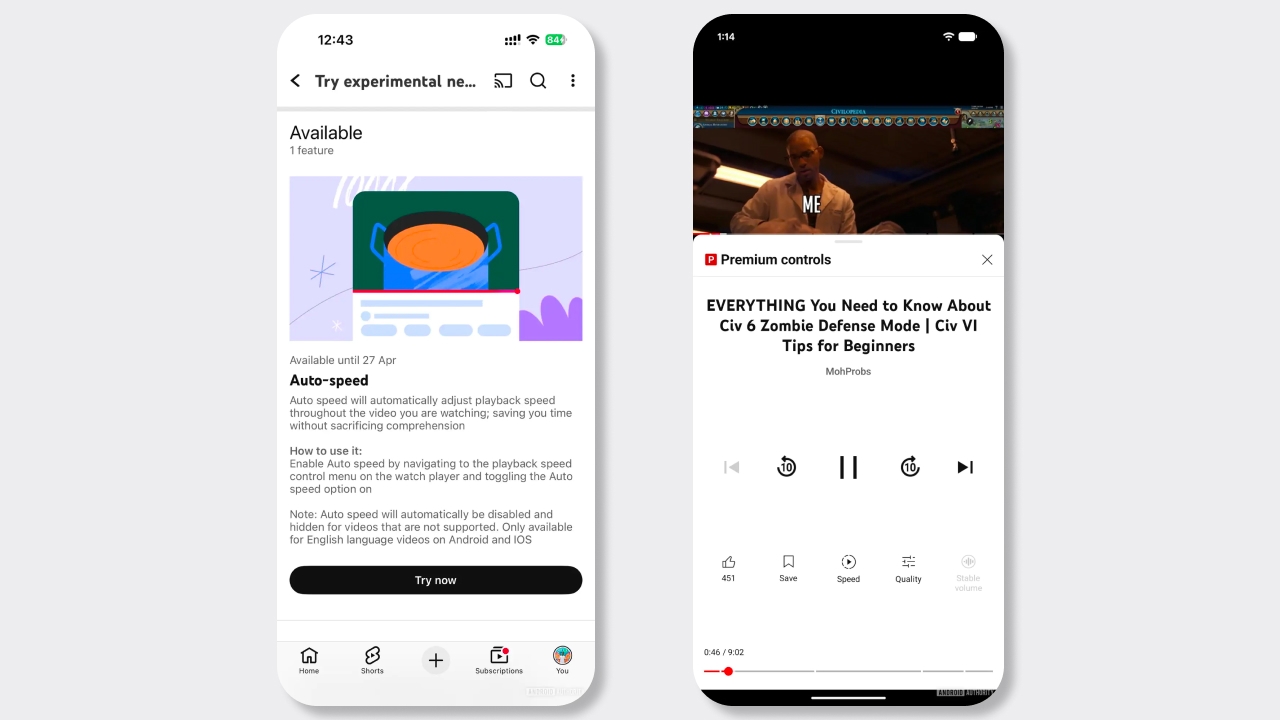 YouTube Premium будет автоматически ускорять видео, в которых что-то долго объясняют или делают длинные паузы