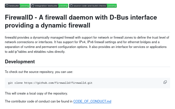 Выпуск открытого проекта межсетевого экрана firewalld 2.5.0