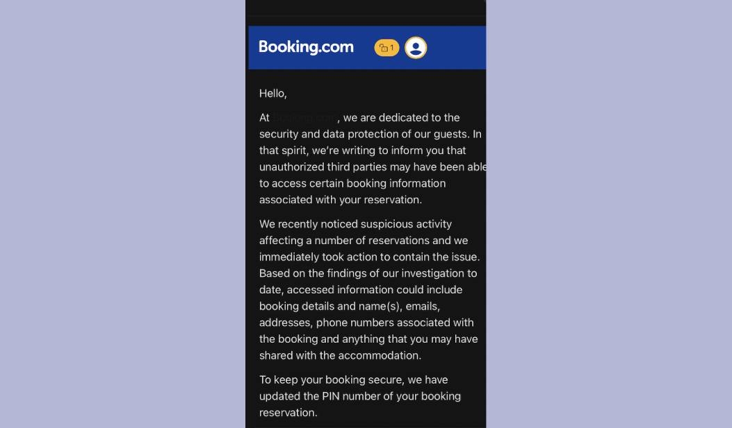 Booking.com предупредил пользователей об утечке данных