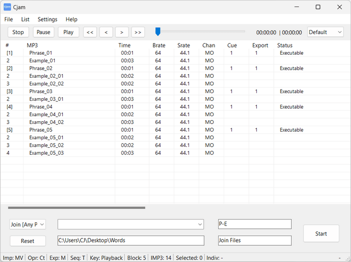Версия Cjam 2.6.1.0 — легковесного Freeware редактора MP3 для ПК на ОС Windows