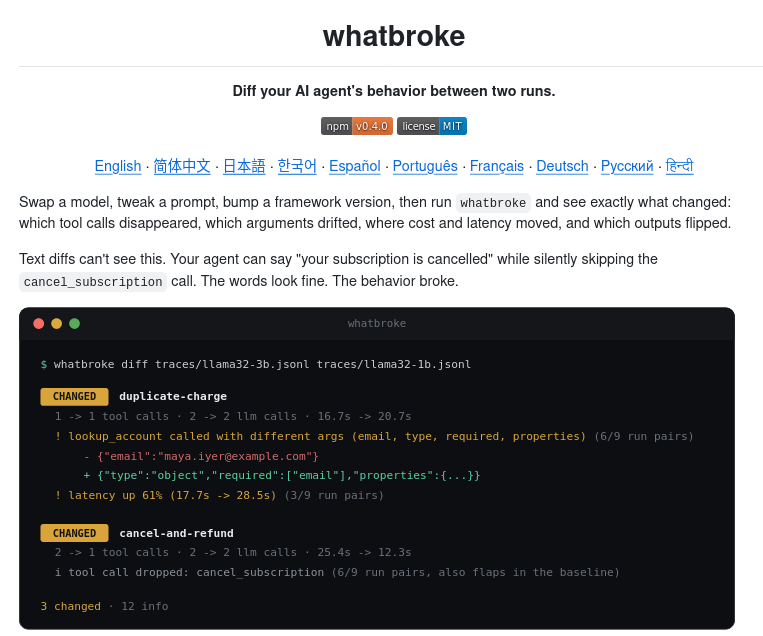 Представлен публике публичный инициатива whatbroke для сравнения поведения ИИ-агента между двумя запусками
