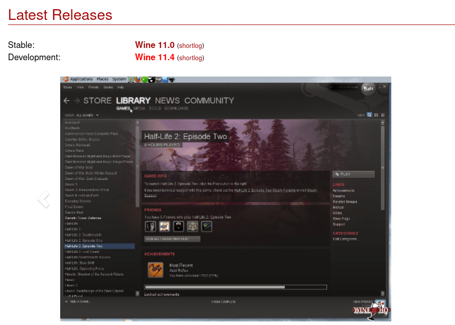 Версия обновления Wine 11.4