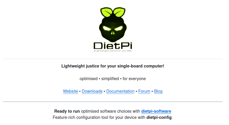 Версия обновления дистрибутива для одноплатных ПК DietPi 10.3