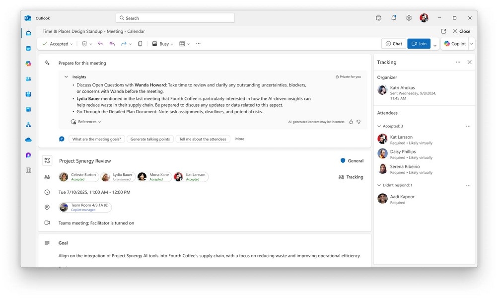 Microsoft откажется от функции Outlook Meeting Insights в пользу Copilot