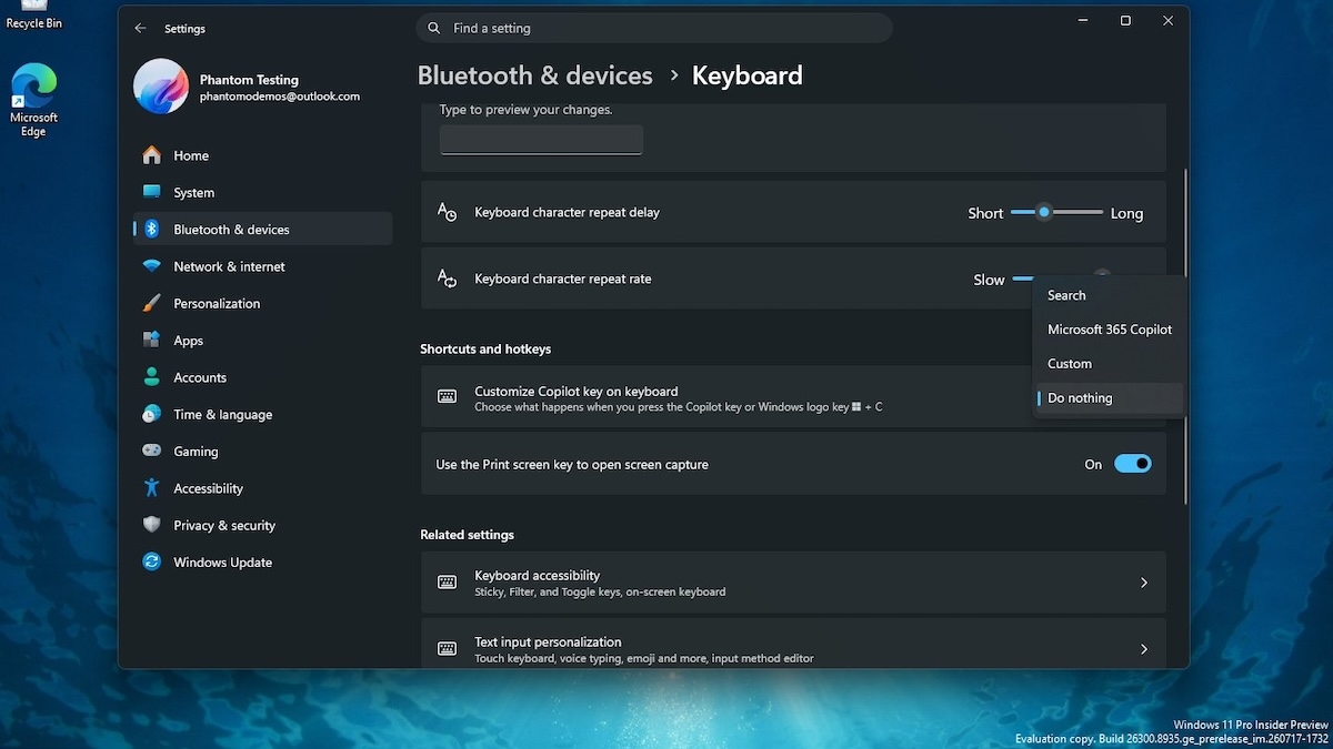 Microsoft позволит пользователям выключить аппаратную клавишу Copilot в Windows 11