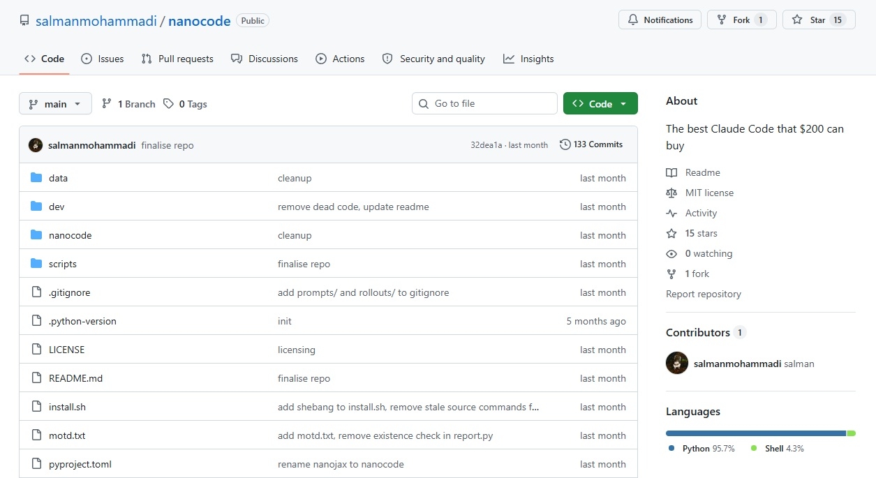 После nanochat Карпати — nanocode: свой Claude Code за $200 на минималках