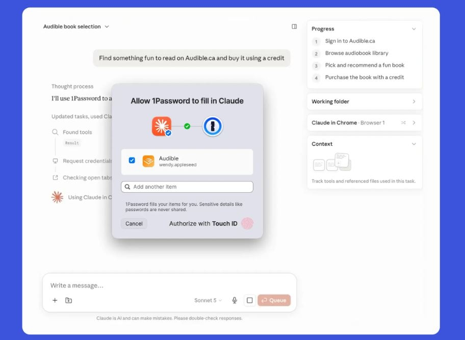 1Password представила режим для ИИ Claude