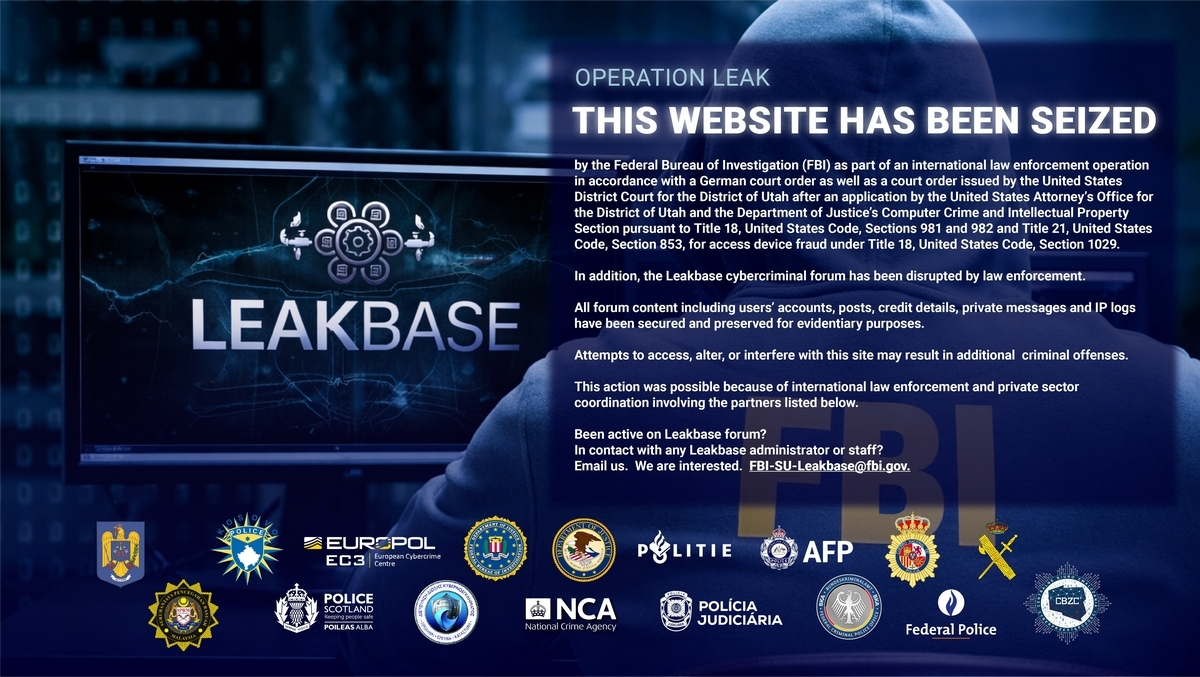 ФБР и Европол закрыли хакерский форум LeakBase
