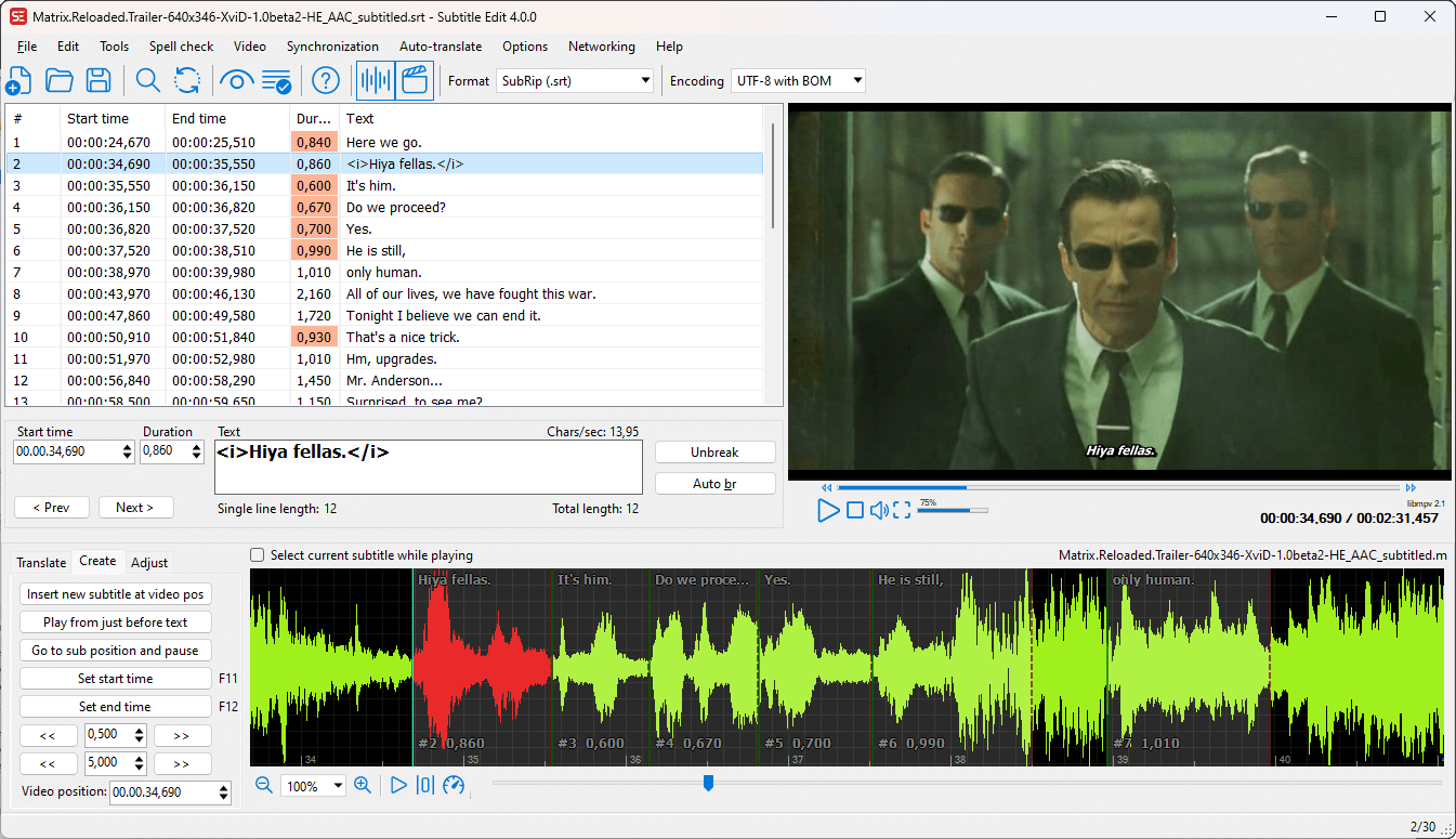 Апдейт открытого проекта Subtitle Edit 5.1.0 для создания, редактирования, синхронизирования и перевода субтитров