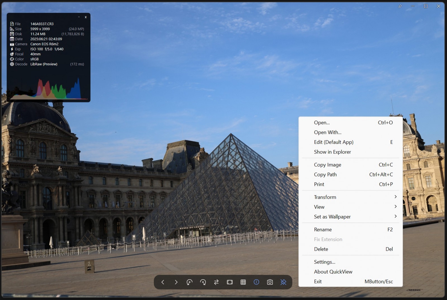 Версия обновления открытого просмотрщика изображений QuickView 6.2.10 для Windows 10/11