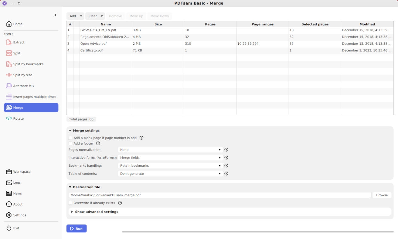 Выпуск PDFsam (PDF Split And Merge) 6.0.4