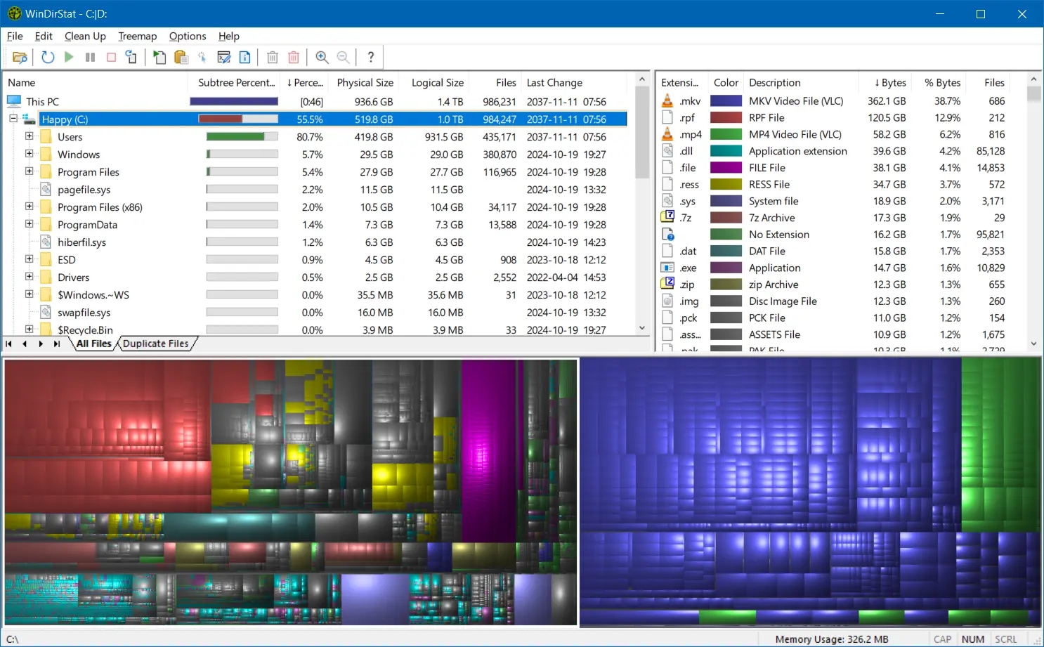 Вышло апдейт WinDirStat 2.7.0 — открытой утилита для Windows, которая помогает анализировать использование дисков