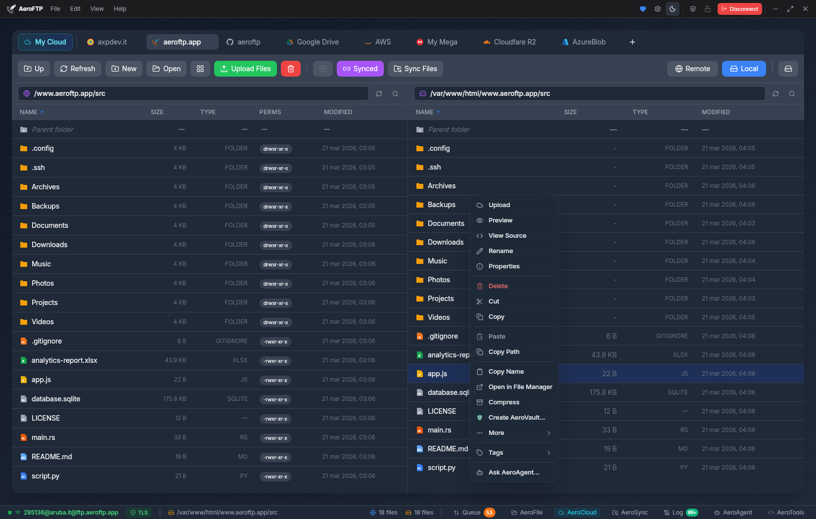 Представлен публике публичный мультиплатформенный инициатива AeroFTP