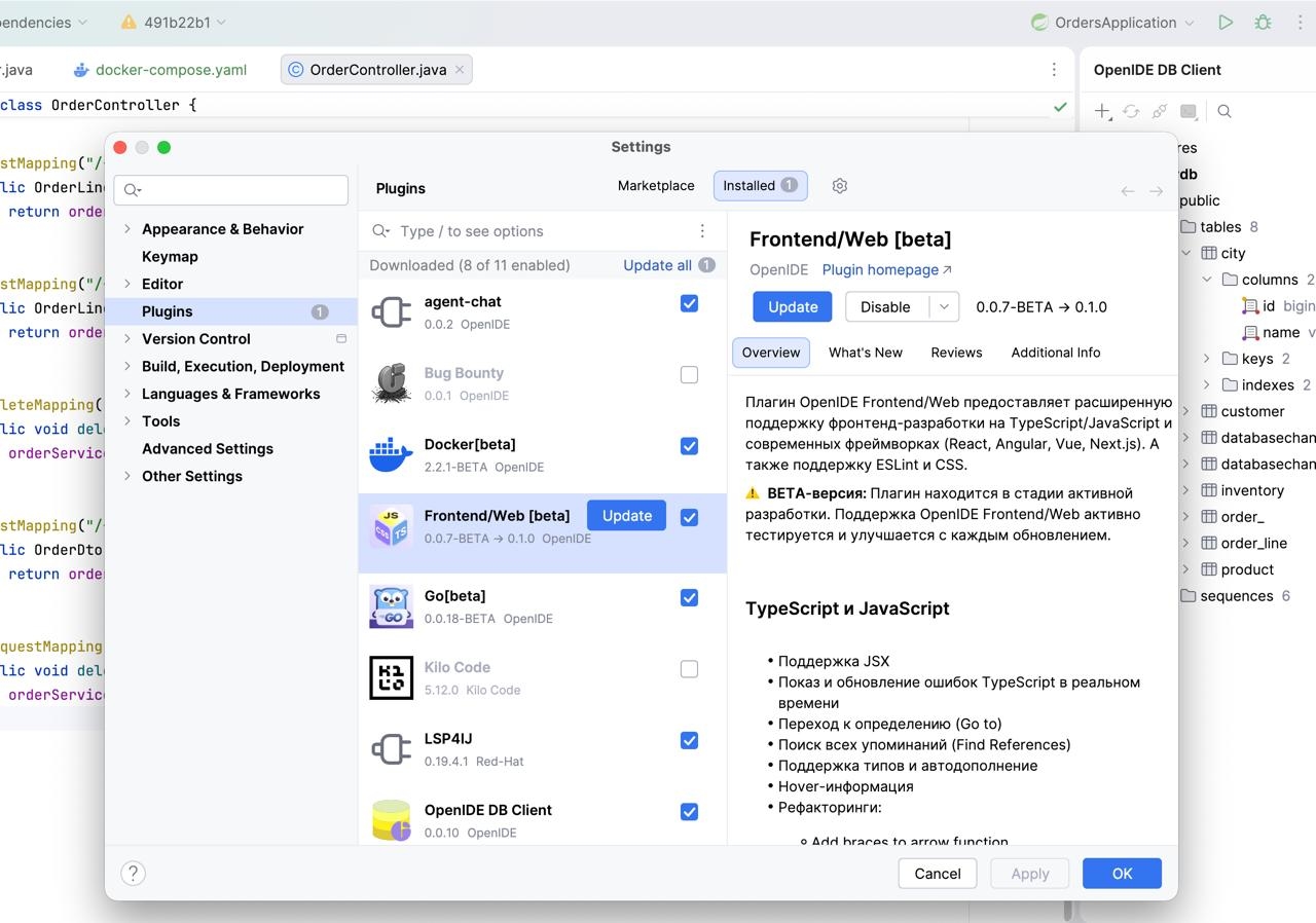 Крупное апдейт JS/TS поддержки в OpenIDE