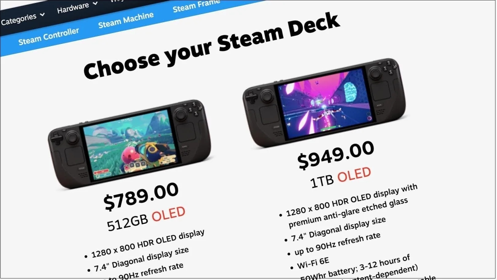 Valve резко повысила цены на Steam Deck — более чем на $200