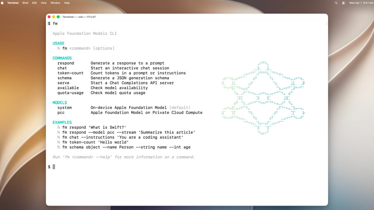 Apple выпустила CLI и Python SDK для локальных ML-моделей из Foundation Models