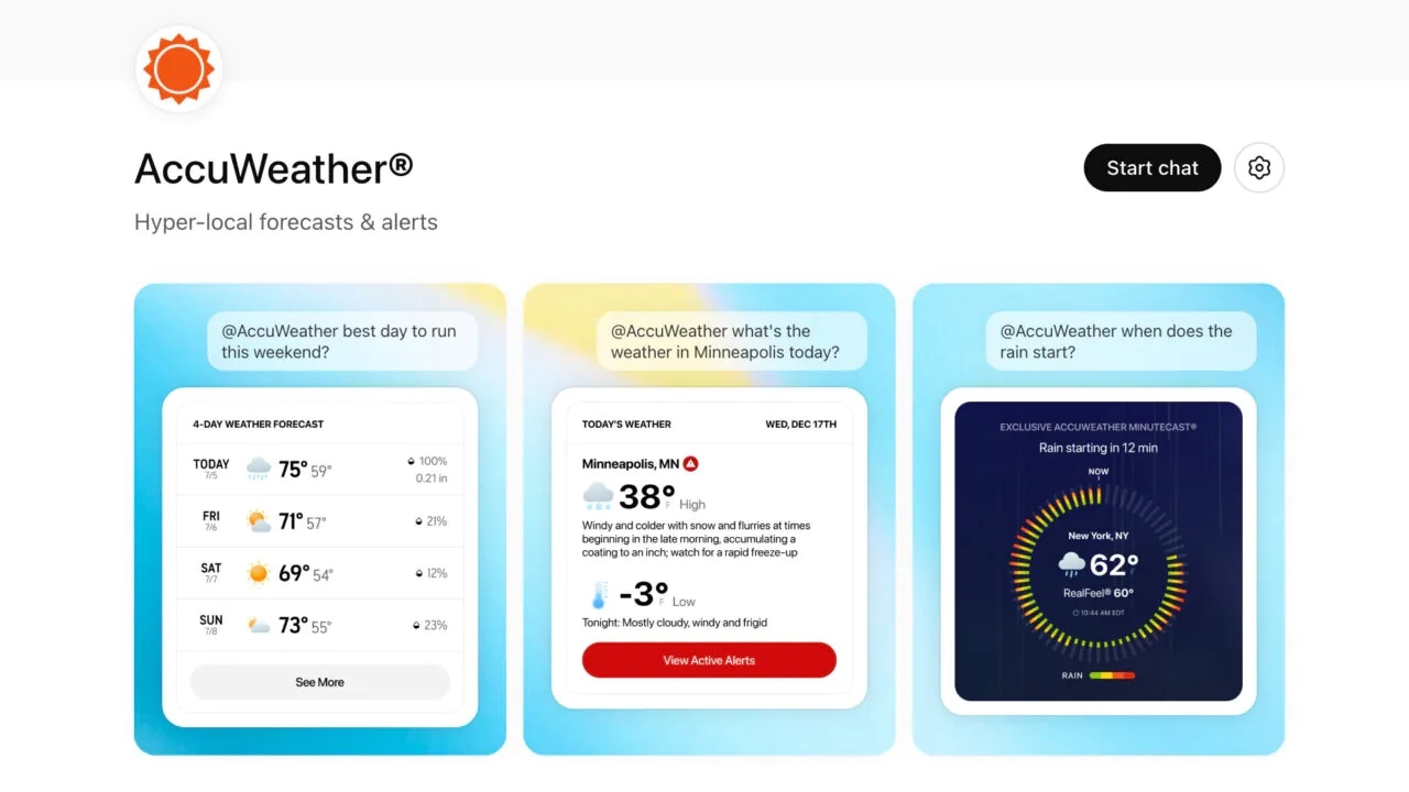 В ChatGPT появились прогнозы погоды от AccuWeather