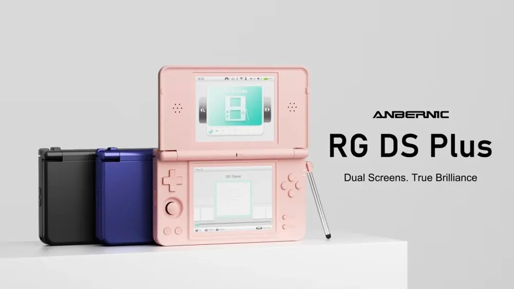 Anbernic представила RG DS Plus — двухэкранную портативную консоль в стиле Nintendo DS